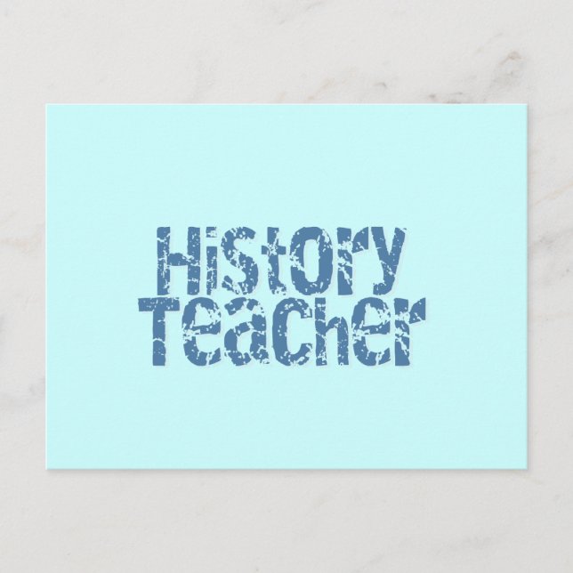 Blue Distressed History Teacher Tshirts and Gifts Postcard (Front)