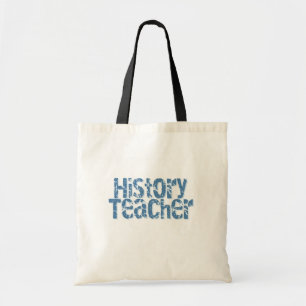 Blue Distressed History Teacher Tshirts and Gifts Tote Bag