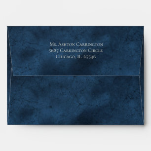 Blue Distressed Self Addressed Wedding Envelope