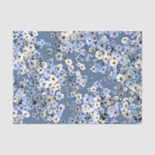 Blue Ditsy Pastel Boho 70s Vintage Floral Tissue Paper