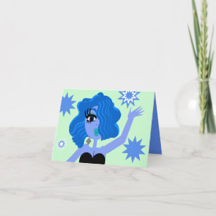 Blue Diva Greetings Card