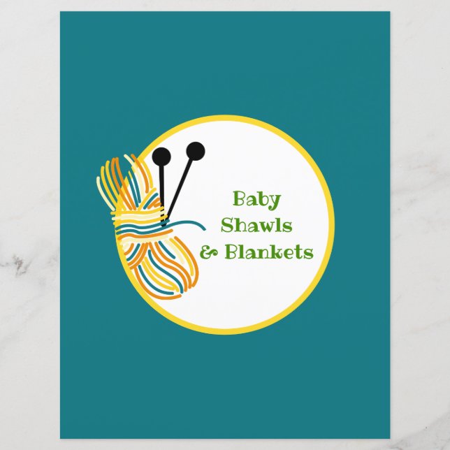 Blue Divider Page - Knitting Pattern Binder Insert (Front)