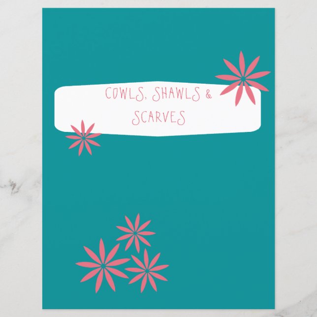 Blue Divider - Yarnaholic Knitting Binder Insert (Front)