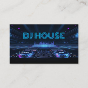Blue DJs Singer Songwriter Professional Music  Business Card