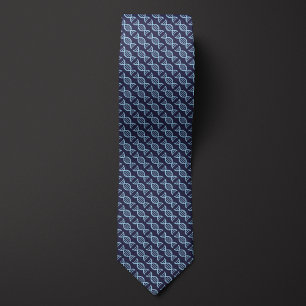 Blue DNA Double Helix Pattern Tie