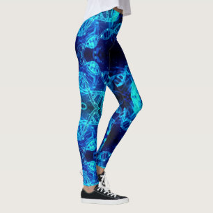 Blue DNA Strands Science Leggings