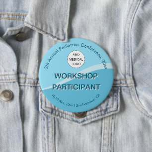 Blue Doctor Nurse Participant Medical Conference 10 Cm Round Badge
