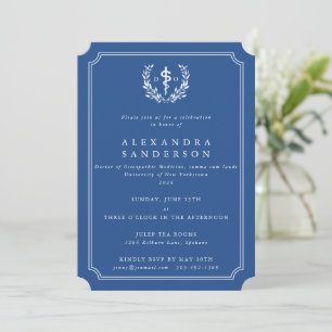 Blue Doctor of Osteopathic Medicine Graduation Inv Invitation