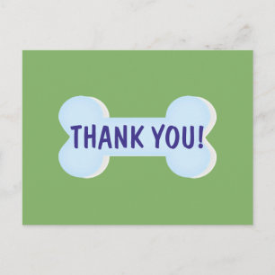 Blue Dog Bone Thank You Postcard