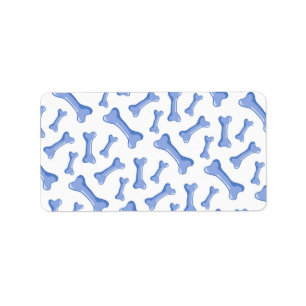 Blue Dog Bones Delicate Cute Puppies Animal Lover Label