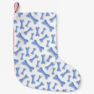 Blue Dog Bones Delicate Cute Puppies Animal Lover Small Christmas Stocking