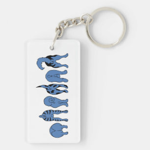 Blue Dog Butts Key Ring