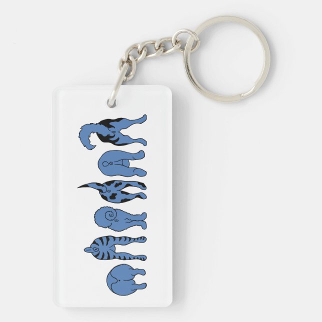 Blue Dog Butts Key Ring (Back)