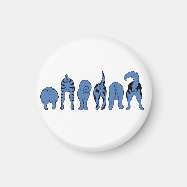 Blue Dog Butts Magnet (Front)