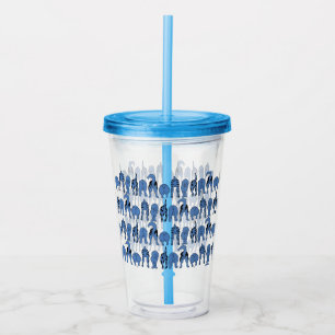 Blue Dog Butts Pattern Acrylic Tumbler