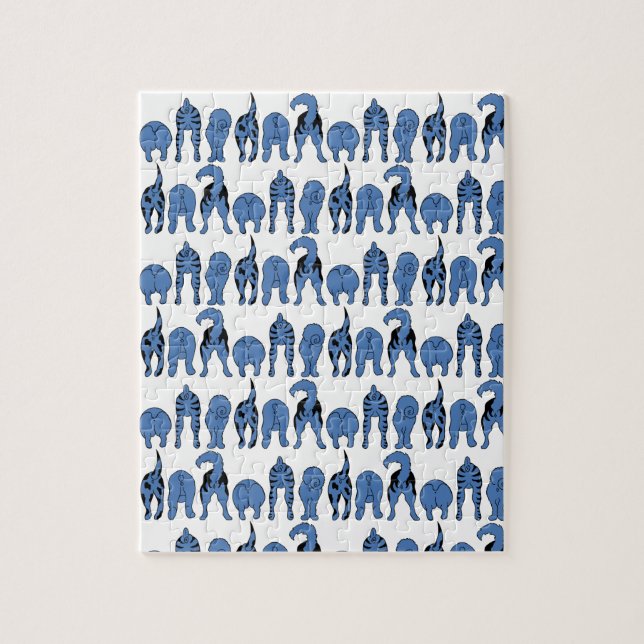 Blue Dog Butts Pattern Jigsaw Puzzle (Vertical)