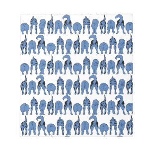 Blue Dog Butts Pattern Notepad