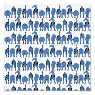 Blue Dog Butts Pattern Photo Print