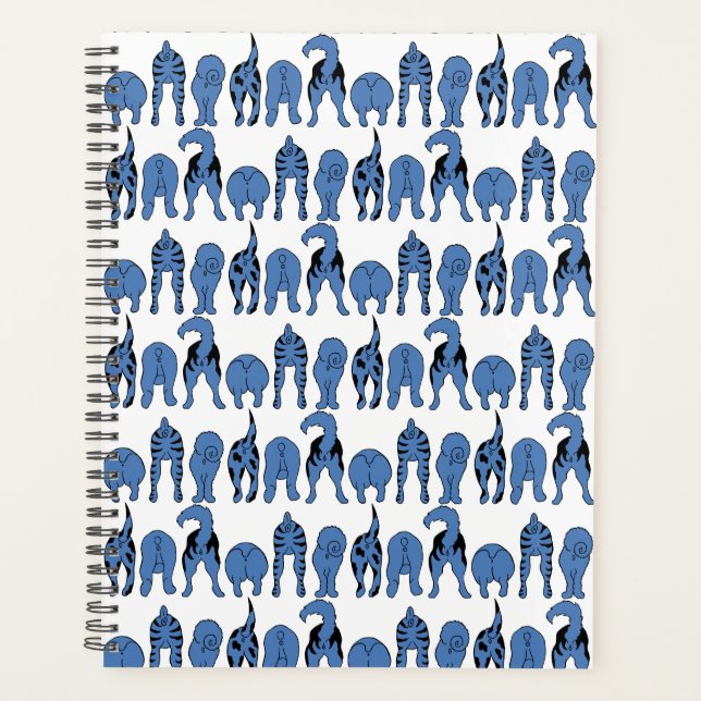 Blue Dog Butts Pattern Planner (Front)
