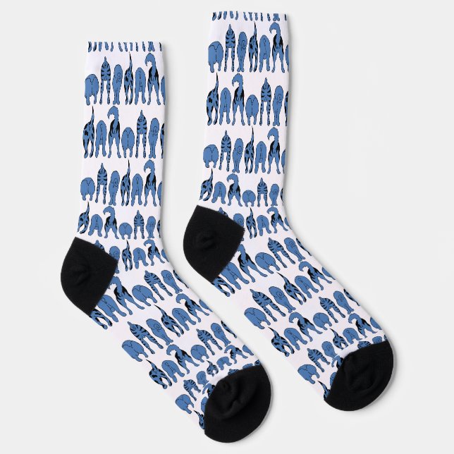 Blue Dog Butts Pattern Socks (Right)