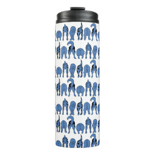 Blue Dog Butts Pattern Thermal Tumbler