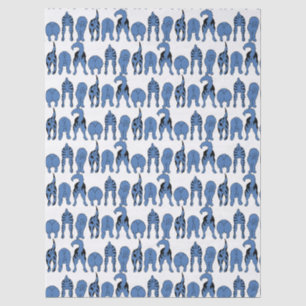 Blue Dog Butts Pattern Tissue Paper