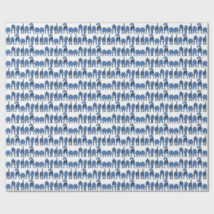 Blue Dog Butts Pattern Wrapping Paper