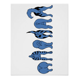 Blue Dog Butts Poster