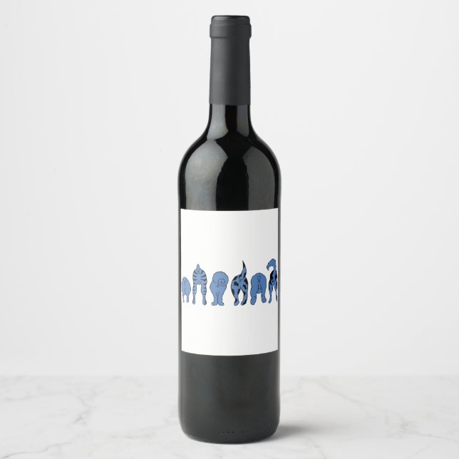 Blue Dog Butts Wine Label (Front)