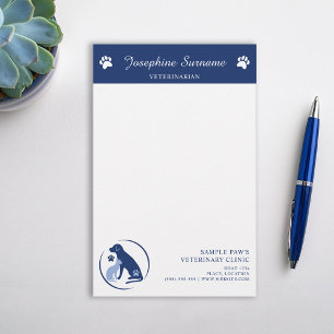 Blue Dog & Cat Logo Veterinary Clinic Custom Logo Stationery