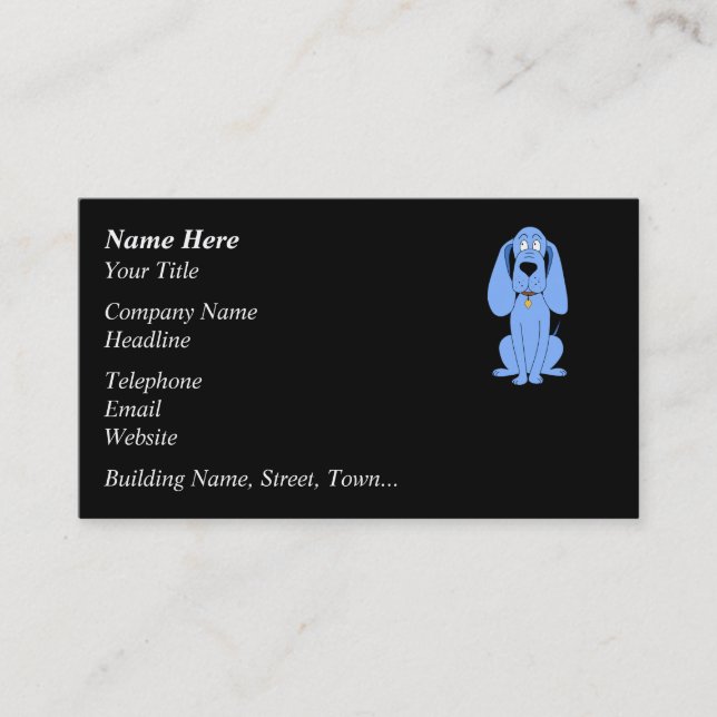 Blue Dog. Hound. Business Card (Front)