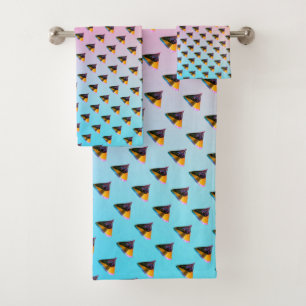 Blue Dog Kisses Blue Gradient Bath Towel Set