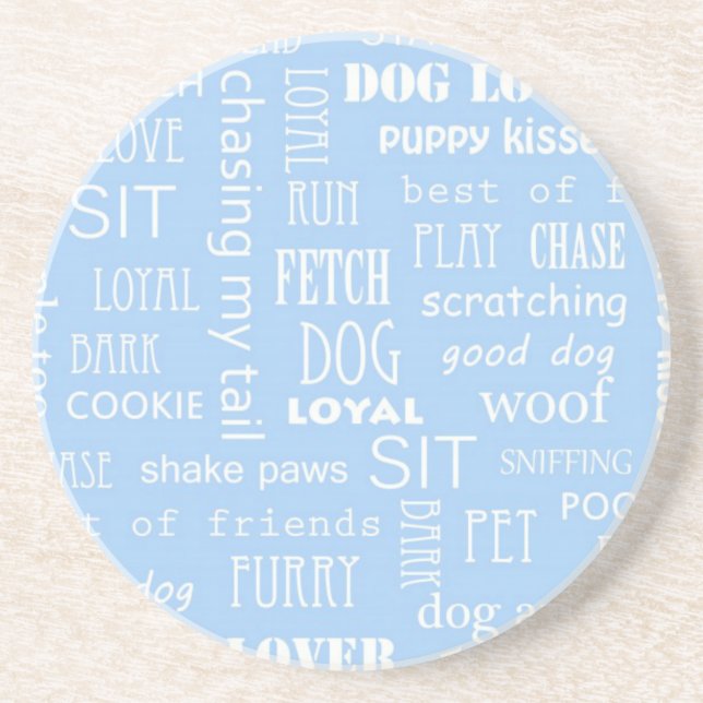 Blue Dog Lover Sayings Coaster (Front)