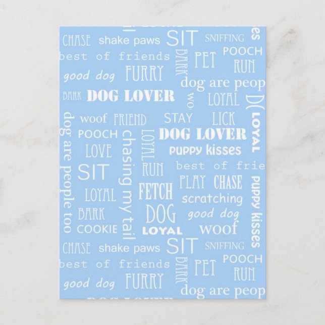 Blue Dog Lover Sayings Postcard (Front)