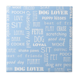 Blue Dog Lover Sayings Tile