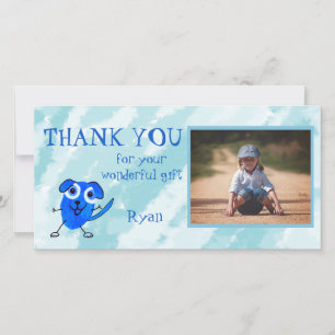 Blue Dog Personalised Thank You Card