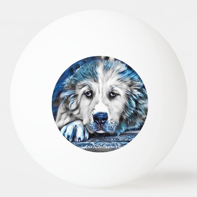 BLUE -Dog Ping Pong Ball (Front)
