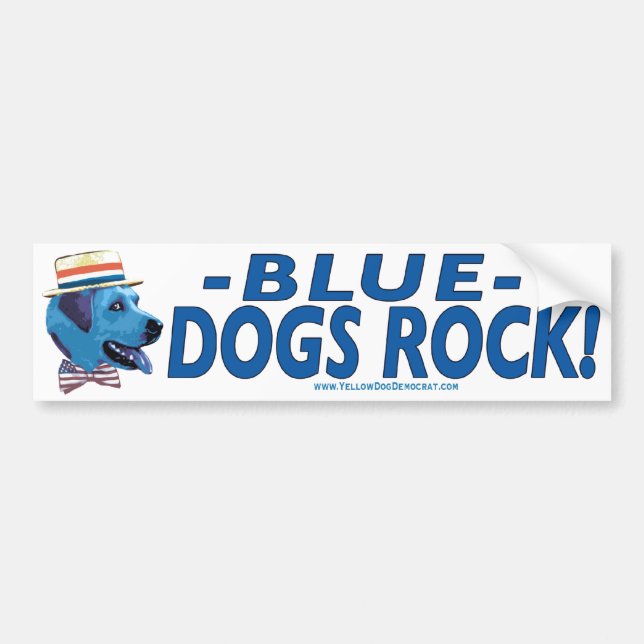Blue Dog Rocks Bumper Sticker  (Front)