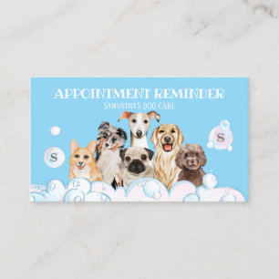 Blue Dog Spa Bath Grooming Appointment Reminder Business Card