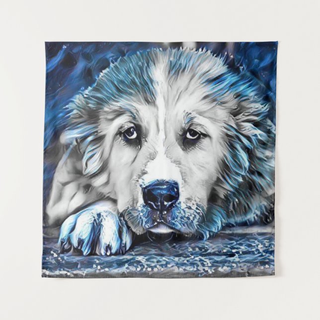 BLUE -Dog Tapestry (Front)