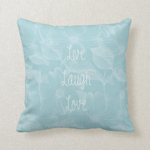 Blue Dogwood Floral Cushion