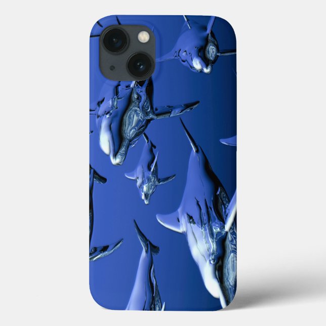 Blue Dolphin Case-Mate iPhone Case (Back)