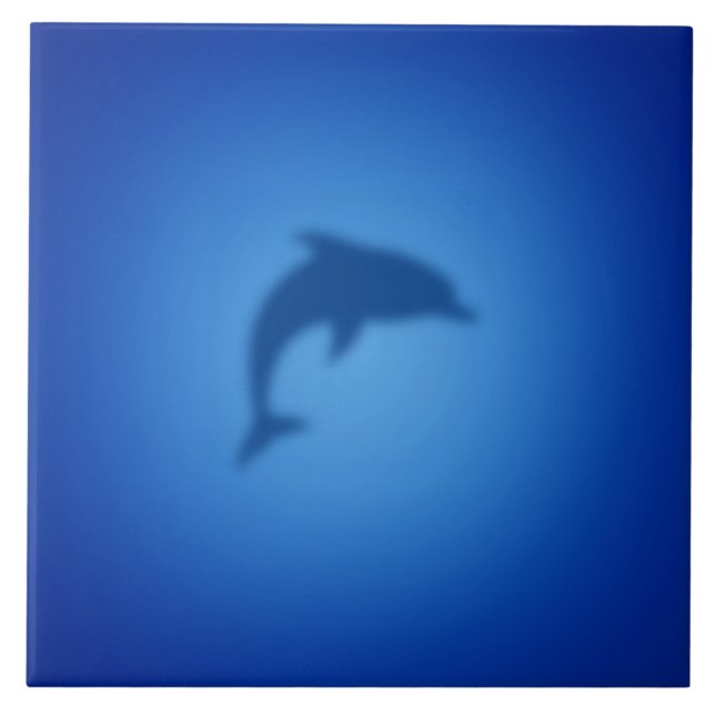 Blue dolphin ceramic tile (Front)