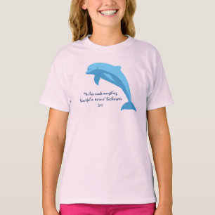 Blue dolphin design with Ecclesiastes bible verse T-Shirt