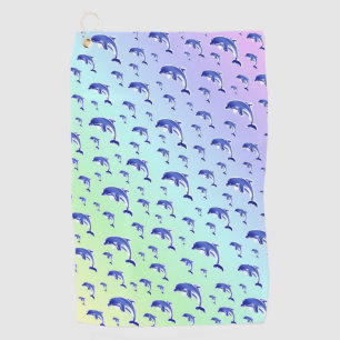 blue,dolphin, fish, nature, aquatic, design, golf towel
