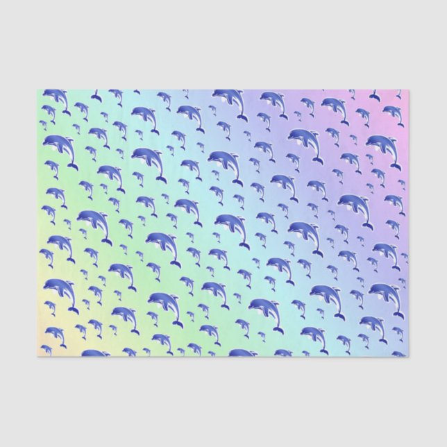 blue,dolphin, fish, nature, aquatic, design, tissue paper (Front)