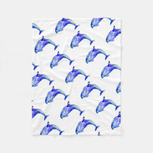 Blue Dolphin Fleece Blanket