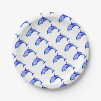 Blue Dolphin Paper Plate