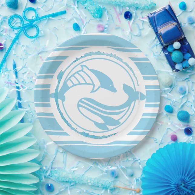 Blue Dolphin  Paper Plate (Party)