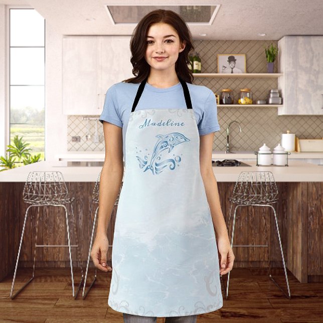 Blue Dolphin Personalised Apron (Blue Dolphin Personalized Apron)